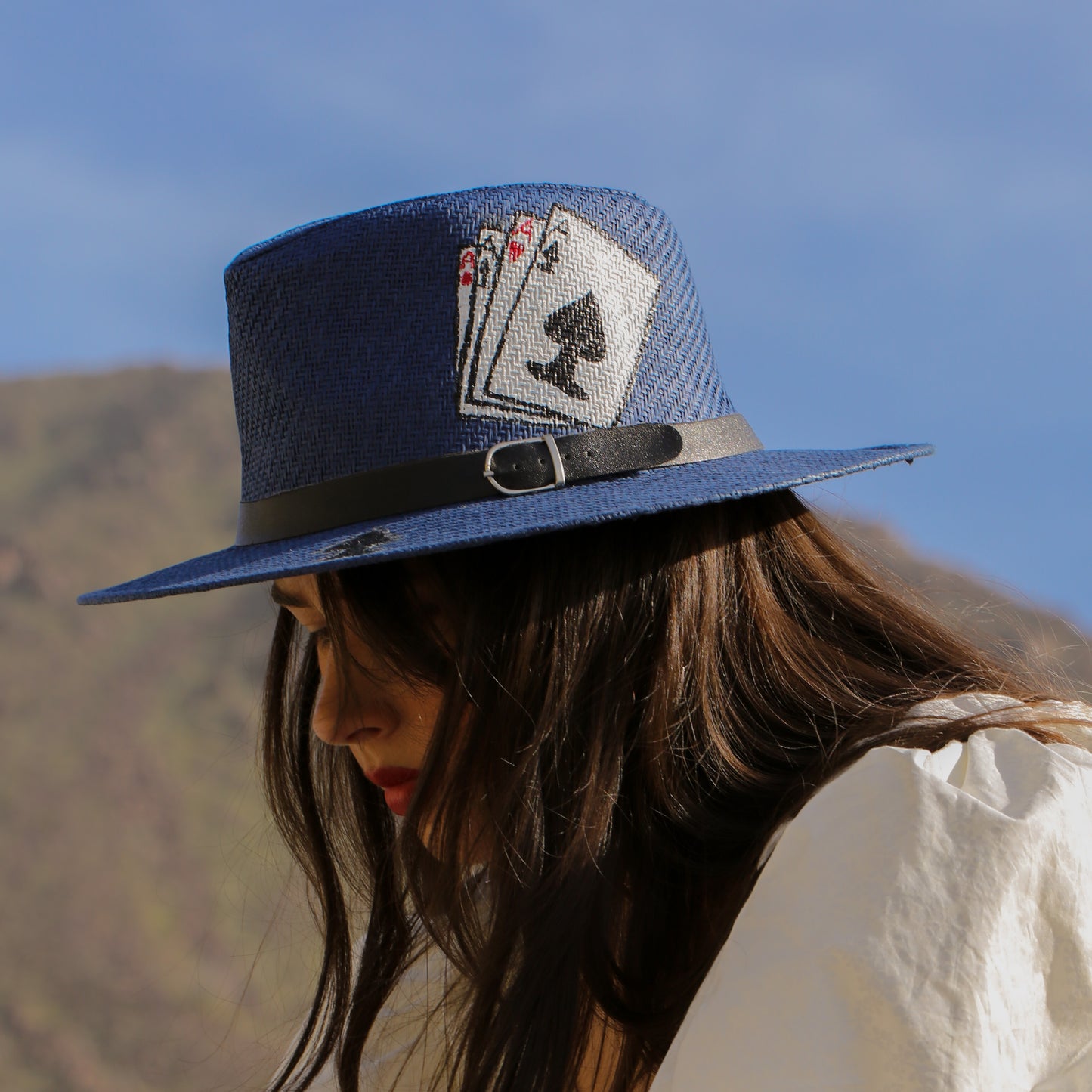 Hand Painted Playing Cards Hat