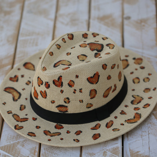 Hand Painted Leopard Hat