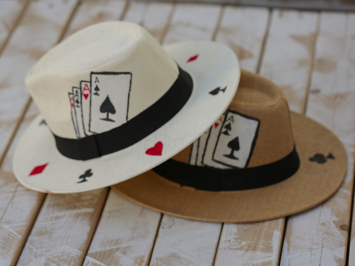 Hand painted Game Card Hat